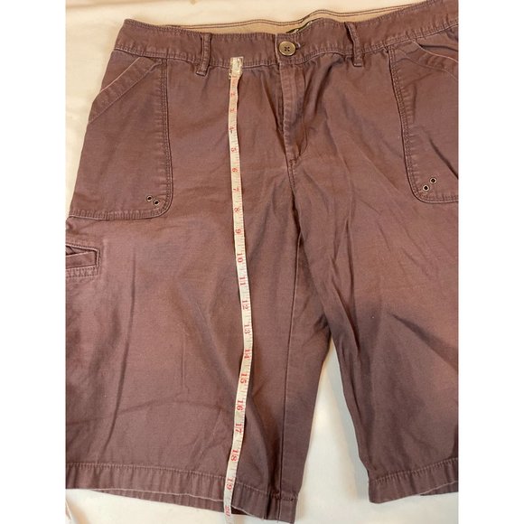 Eddie Bauer Mens Shorts Cargo Trunk Mid Rise 100% Cotton Outdoor Maroon Size 10 - Picture 4 of 9